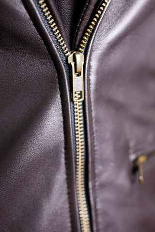 Charlotte Burnt Charcoal Leather Jacket