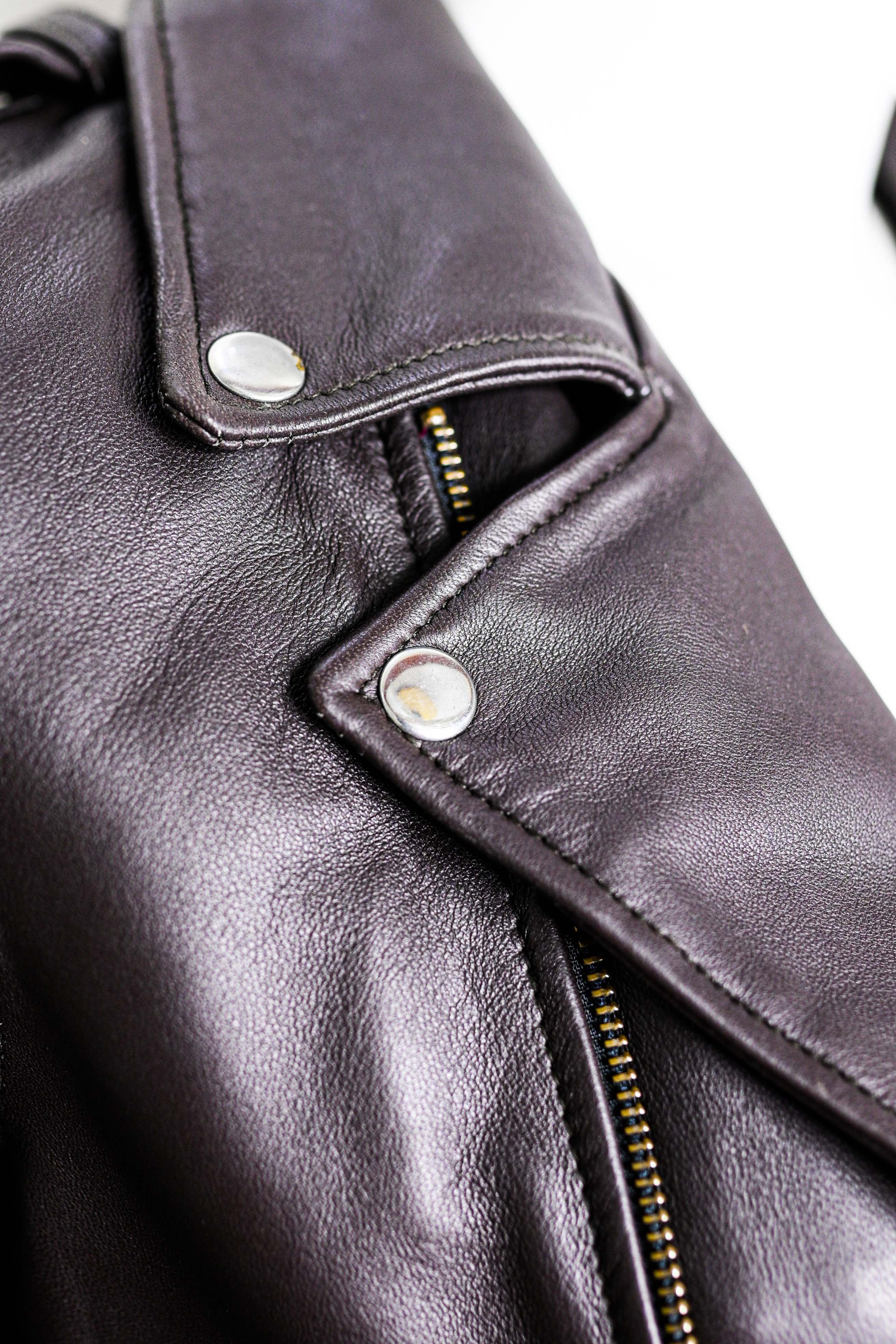 Charlotte Burnt Charcoal Leather Jacket