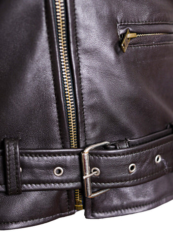 Charlotte Burnt Charcoal Leather Jacket