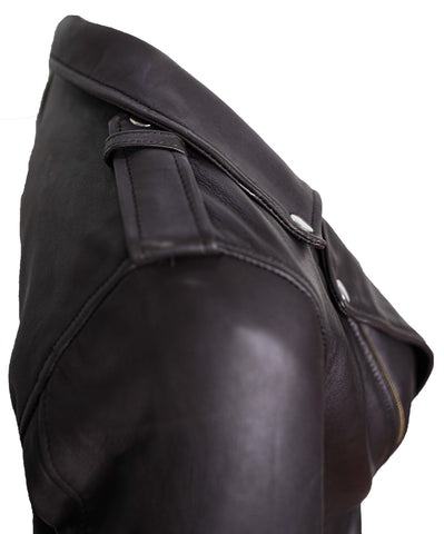 Charlotte Burnt Charcoal Leather Jacket