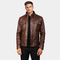 Darren Brown Leather Biker Jacket