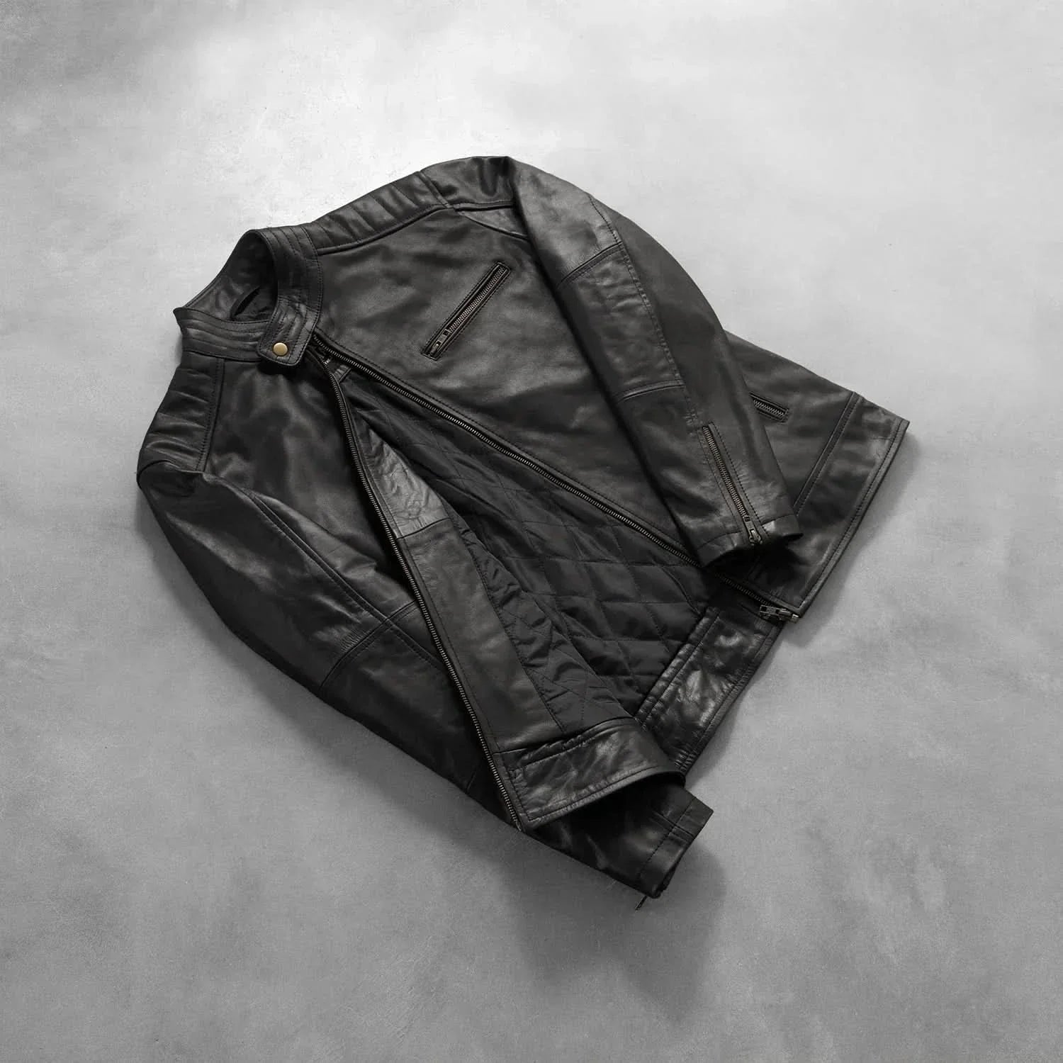 [LC] Dean Black Leather Biker Jacket