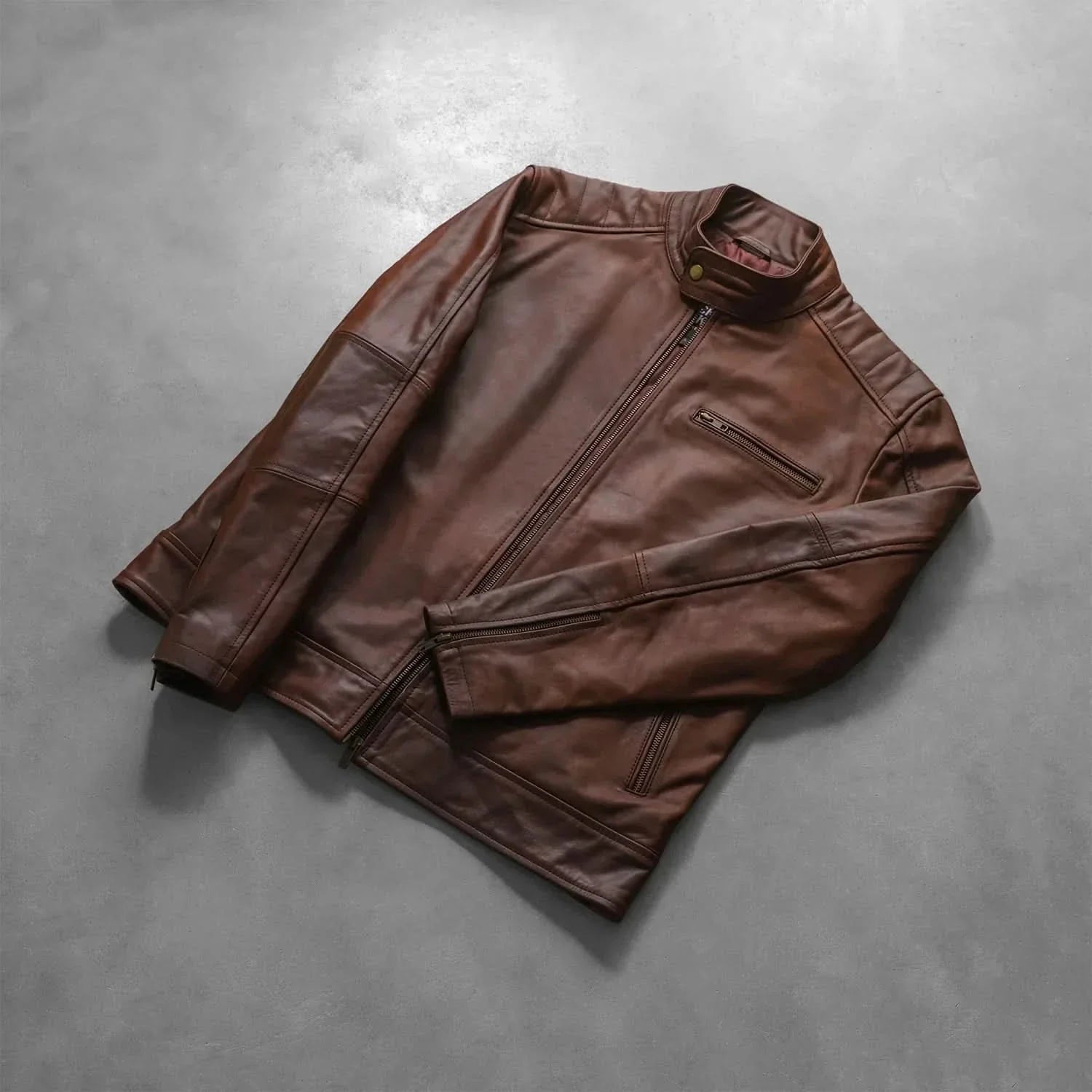 [LC] Dean Brown Leather Biker Jacket