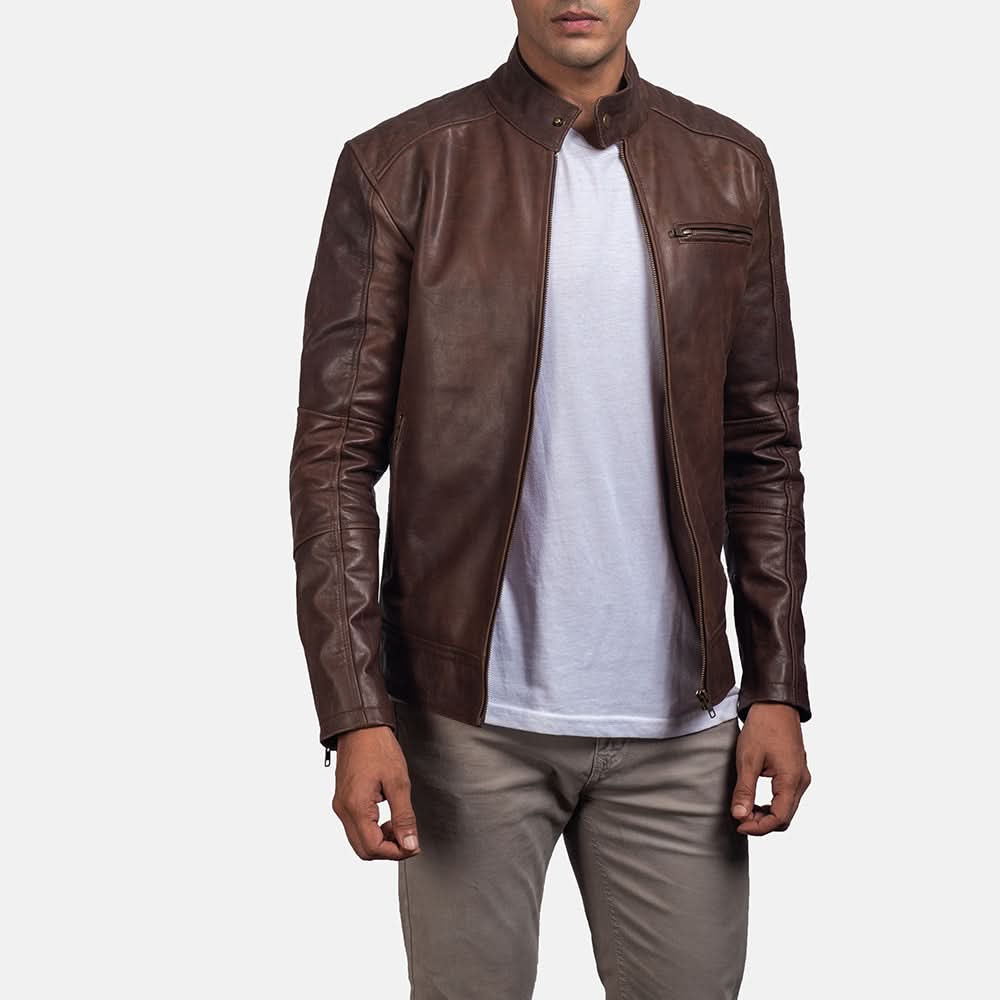 [LC] Dean Brown Leather Biker Jacket