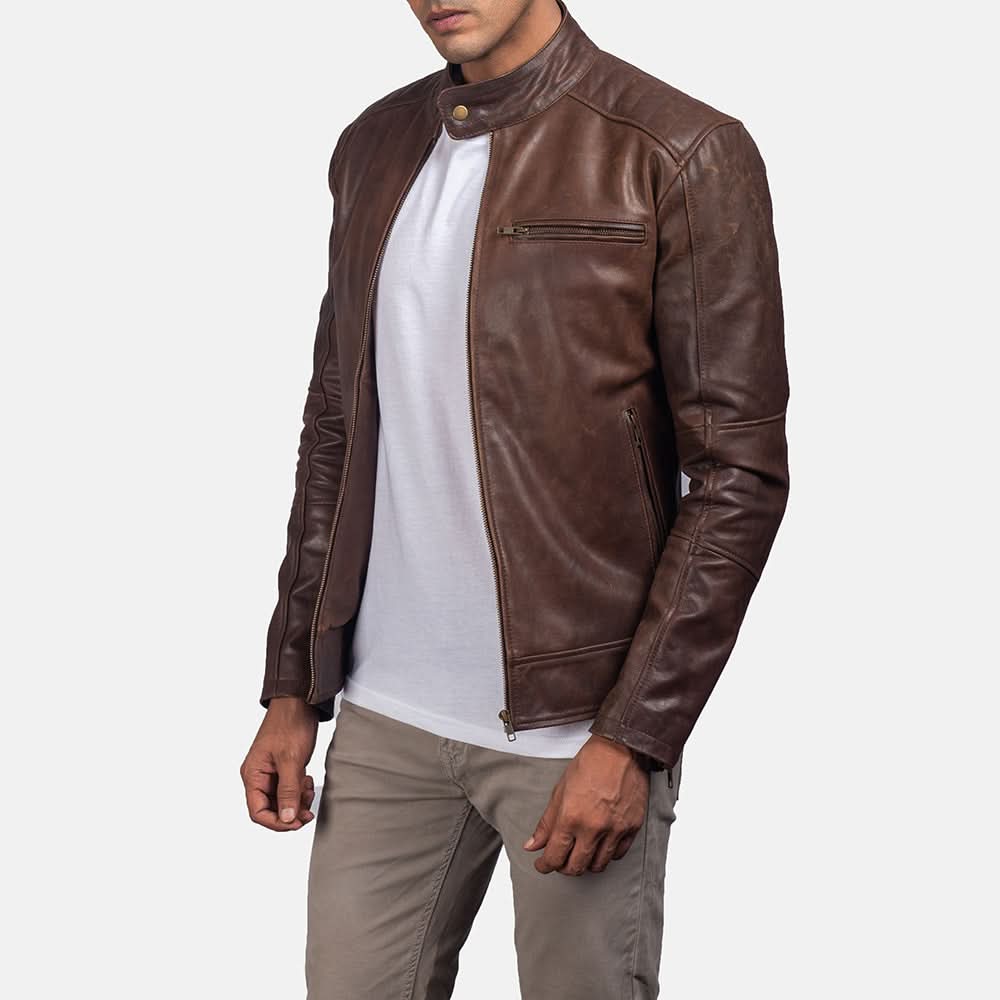 [LC] Dean Brown Leather Biker Jacket