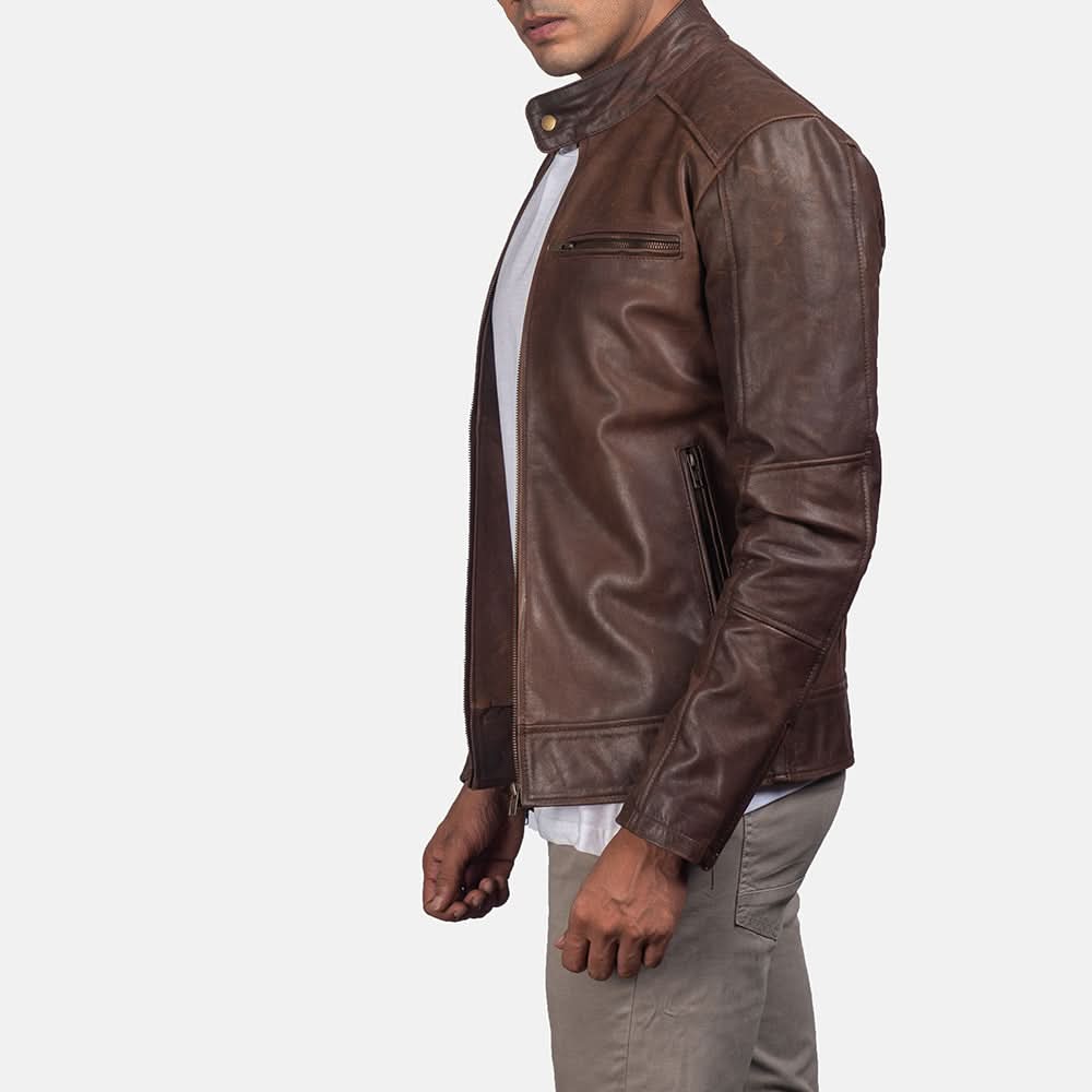 [LC] Dean Brown Leather Biker Jacket