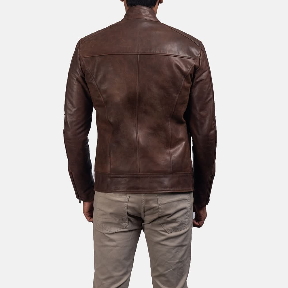 [LC] Dean Brown Leather Biker Jacket