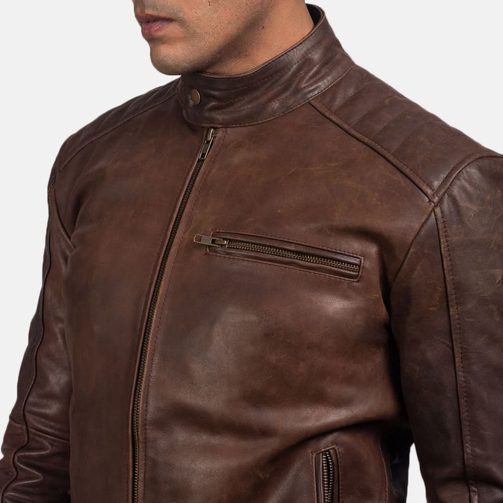 [LC] Dean Brown Leather Biker Jacket