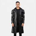 Deux Black Leather Duster