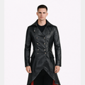 Double Breasted Gothic Raven Black Coat