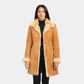 Erica Shearling Beige Leather Coat