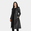Fixon Hooded Black Trench Coat