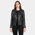 Flashback Black Leather Biker Jacket