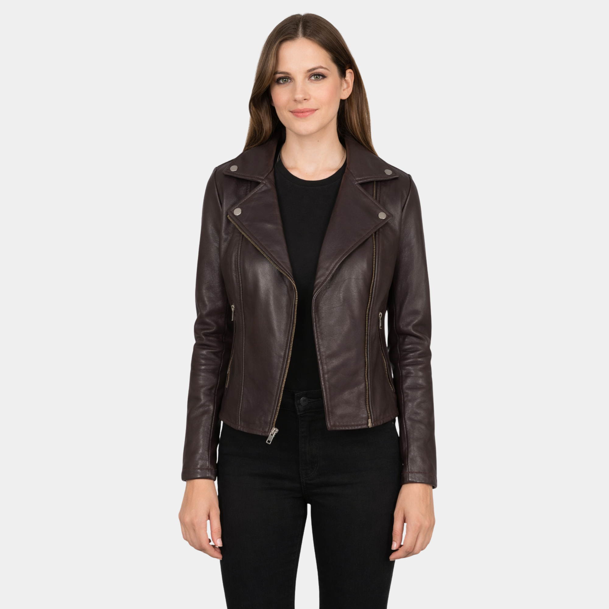 Flashback Maroon Leather Biker Jacket