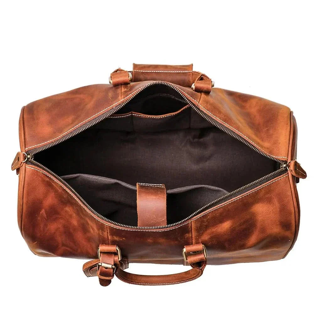 The Brandt Weekender Small Leather Duffle Bag