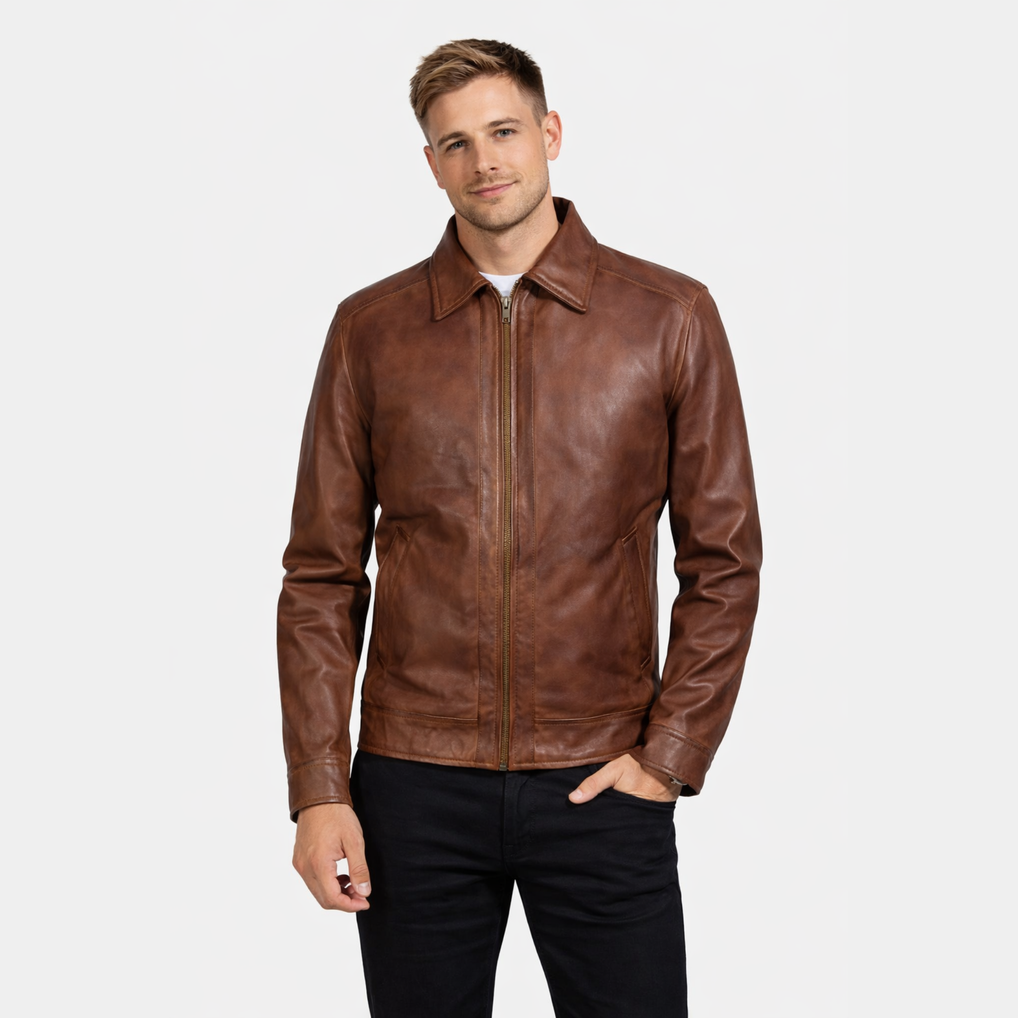[LC] Inferno Brown Leather Jacket