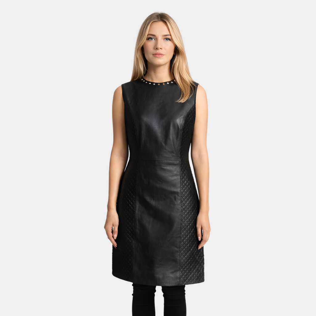 Luxe Black Leather Dress