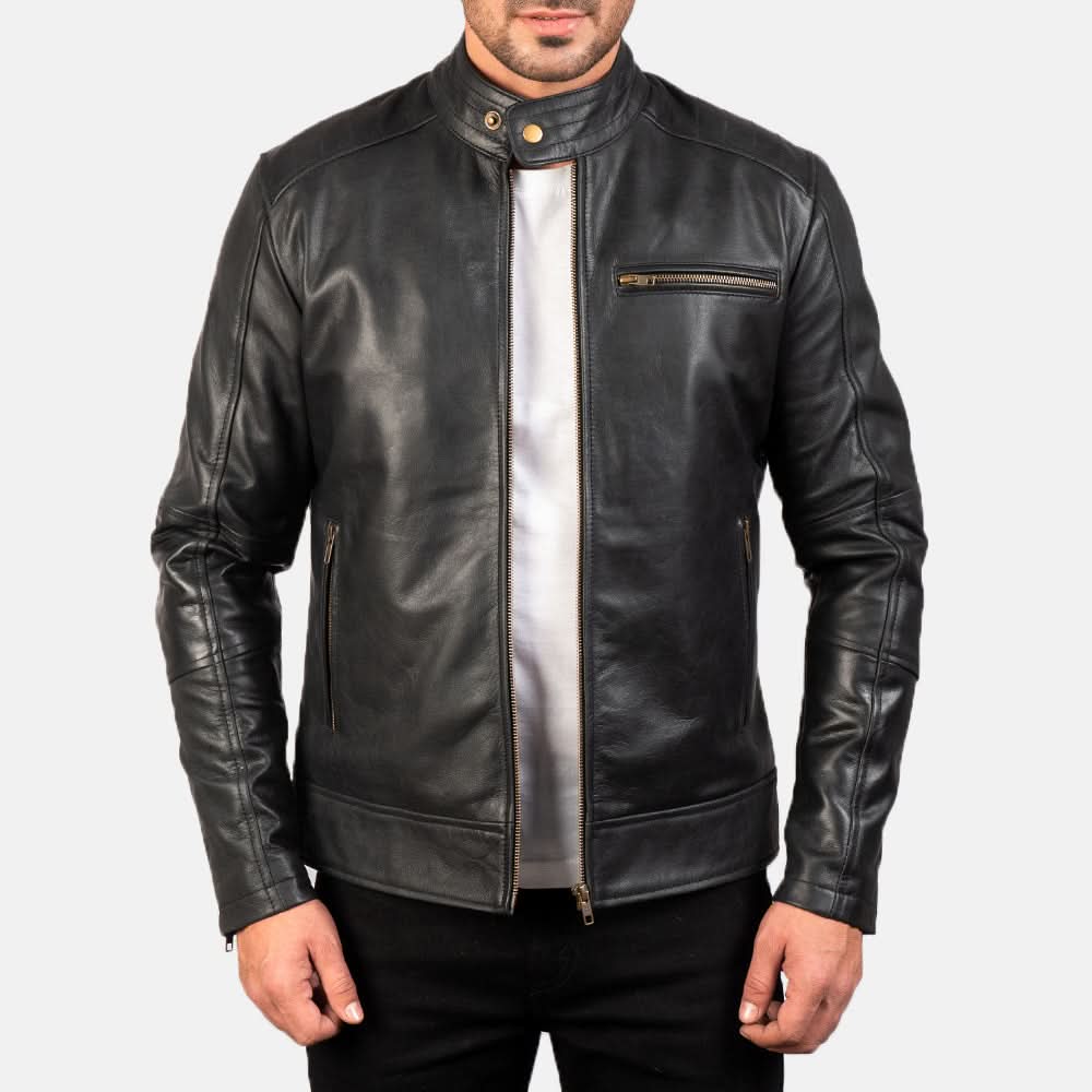[LC] Dean Black Leather Biker Jacket