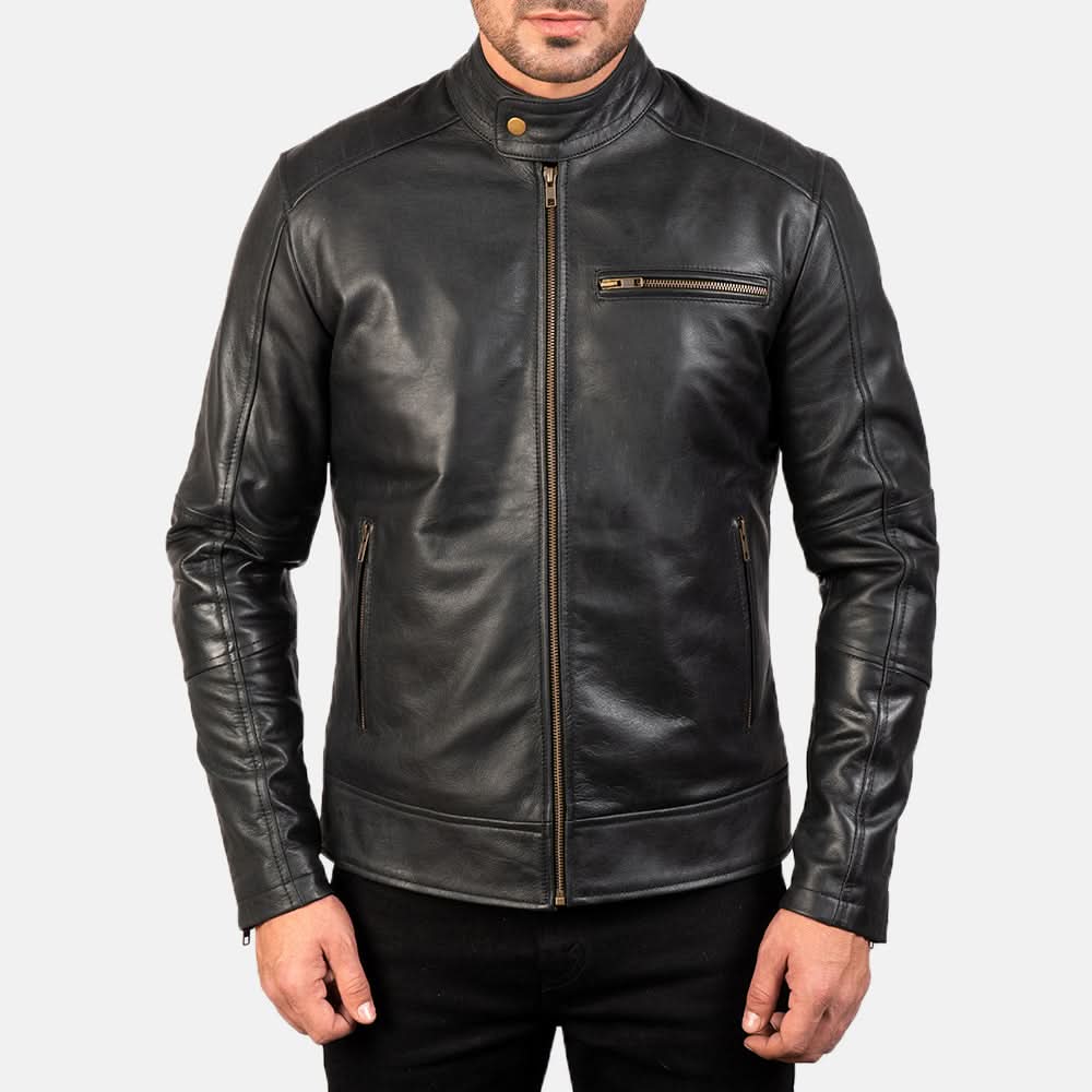 [LC] Dean Black Leather Biker Jacket