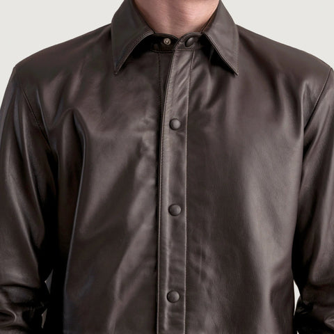 Haven Brown Suede Leather Shirt