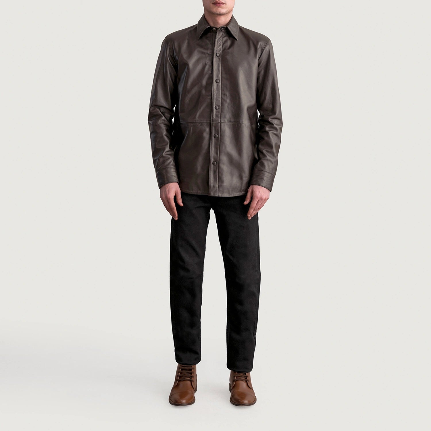 Haven Brown Suede Leather Shirt