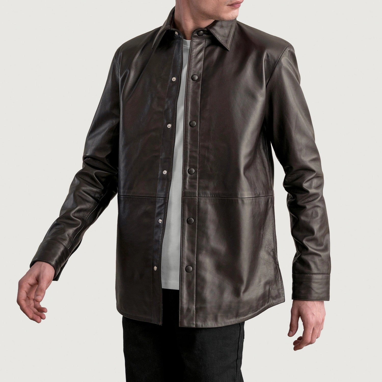 Haven Brown Suede Leather Shirt