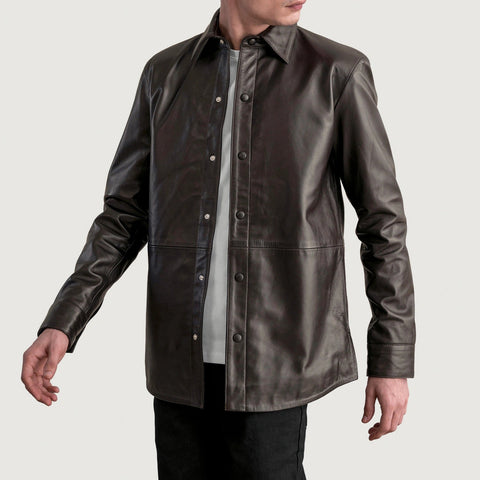 Haven Brown Suede Leather Shirt