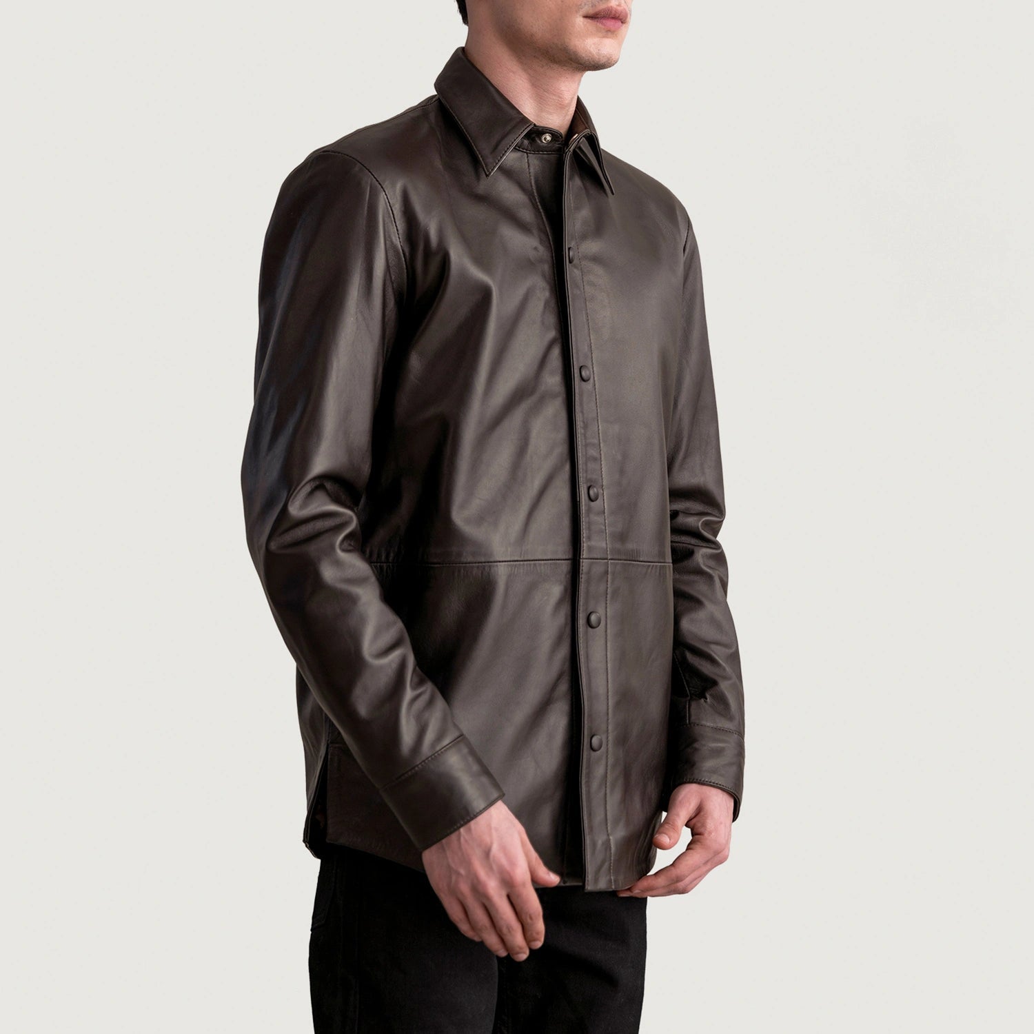 Haven Brown Suede Leather Shirt