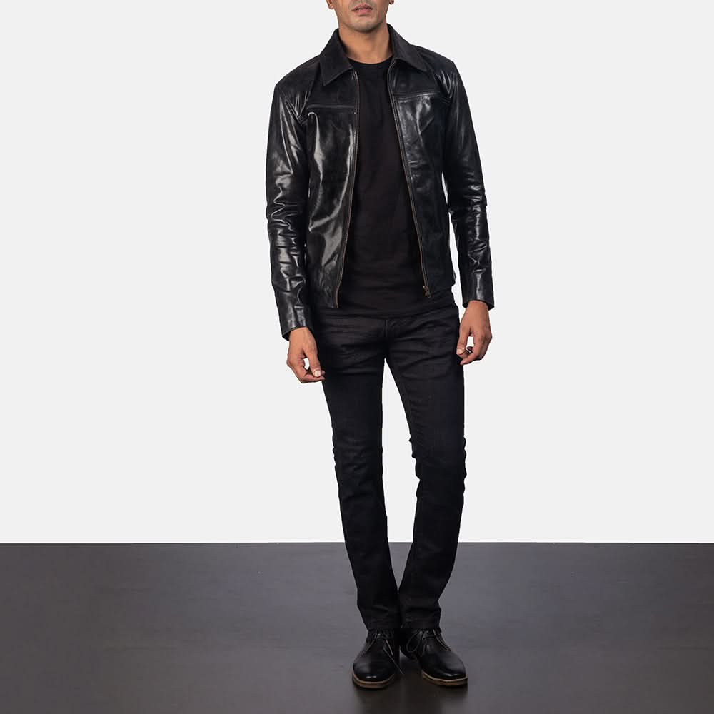 [LC] Mystical Black Leather Jacket