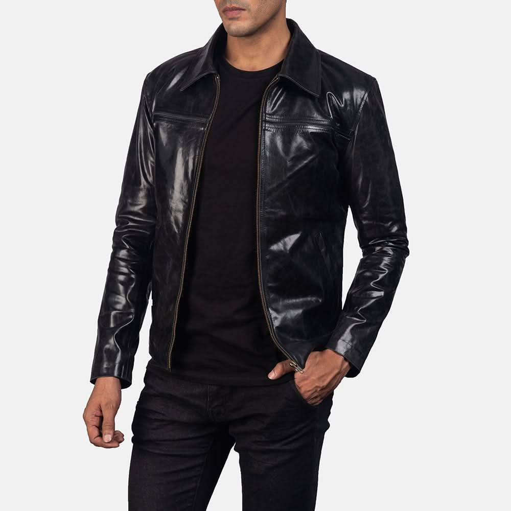 [LC] Mystical Black Leather Jacket