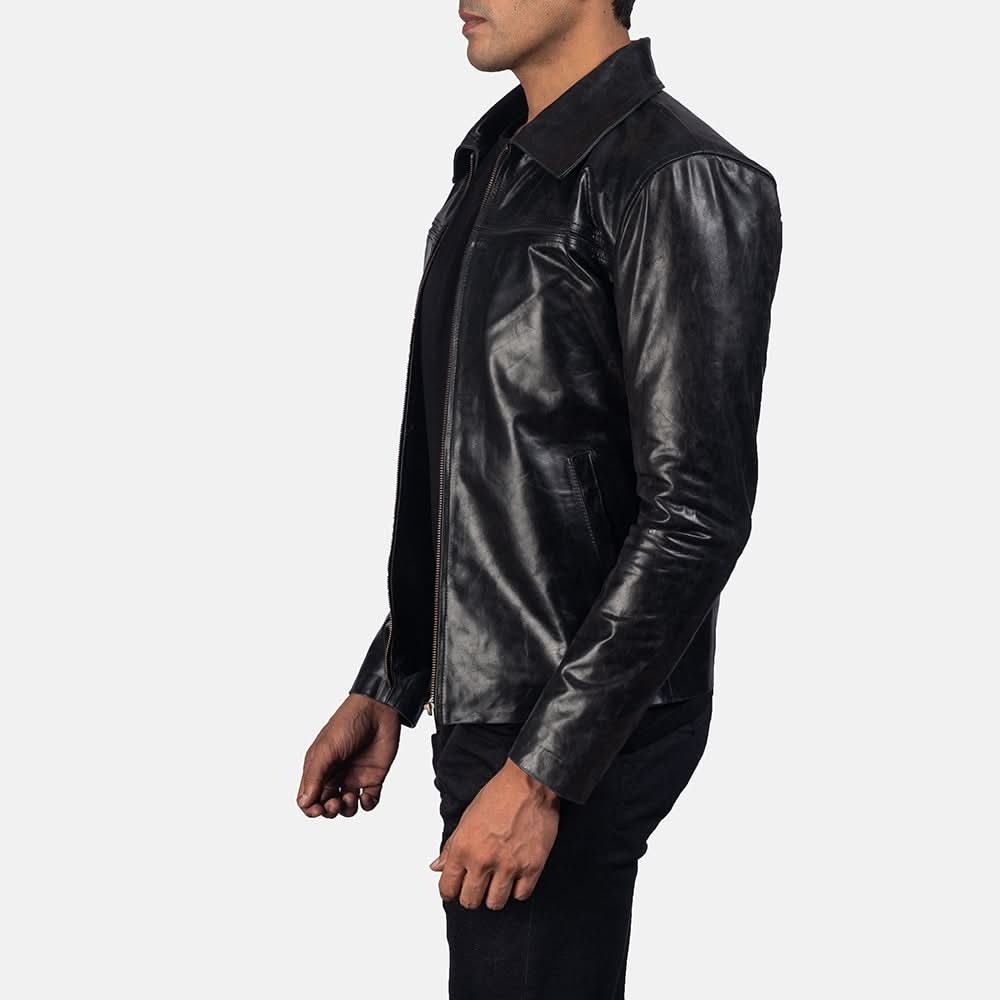 [LC] Mystical Black Leather Jacket