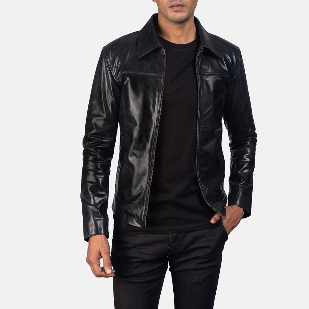 [LC] Mystical Black Leather Jacket