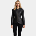 Nexi Quilted Black Leather Jacket