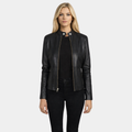 Rave Black Leather Biker Jacket