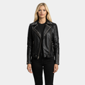 Sally Mae Studded Black Leather Biker Jacket