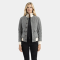 Sasha A1 Grey Suede Bomber Jacket
