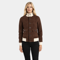 Sasha A1 Mocha Suede Bomber Jacket
