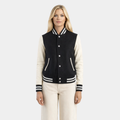 Savant Black & White Hybrid Varsity Jacket