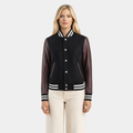 Savant Maroon & Black Hybrid Varsity Jacket