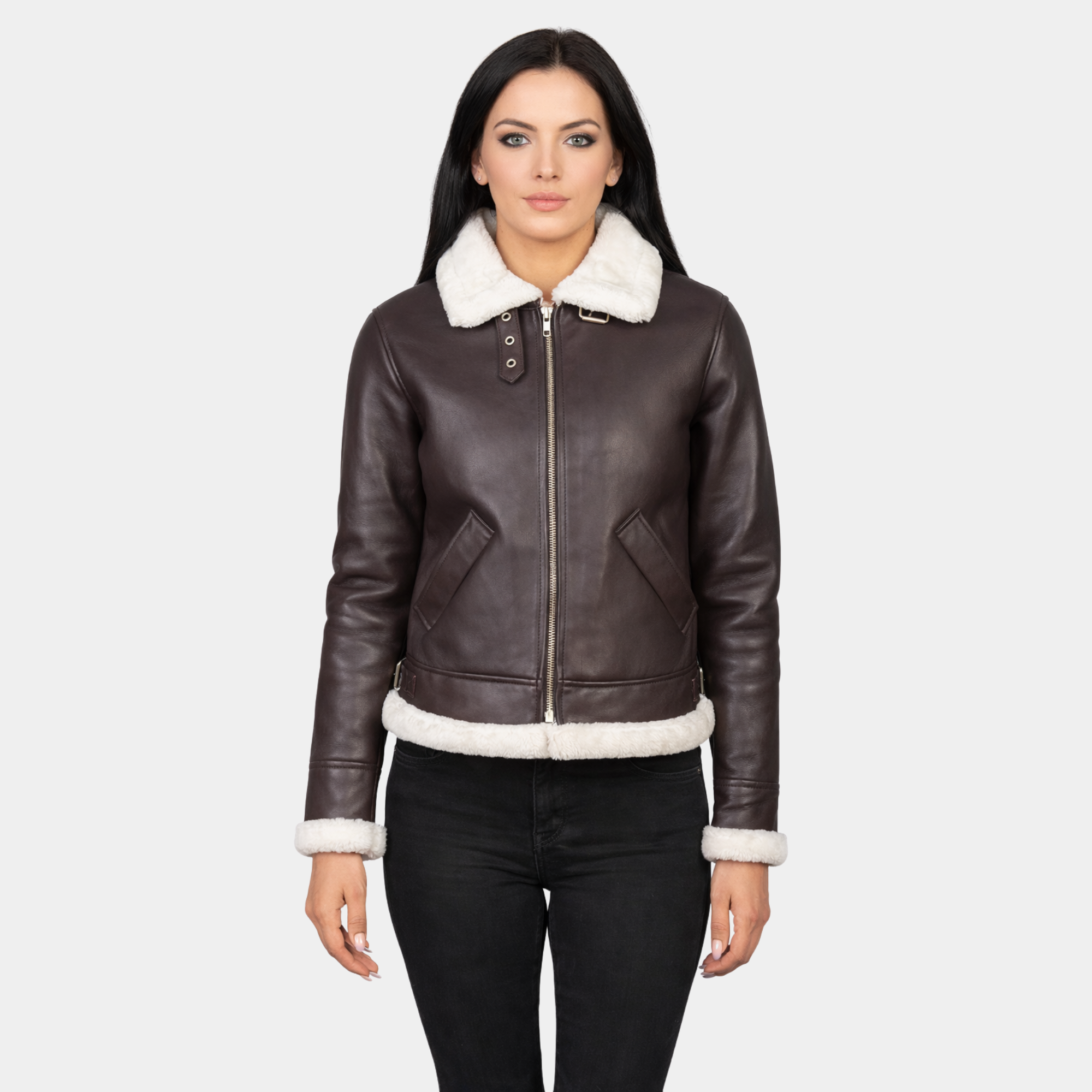 Sherilyn B-3 Maroon Leather Bomber Jacket