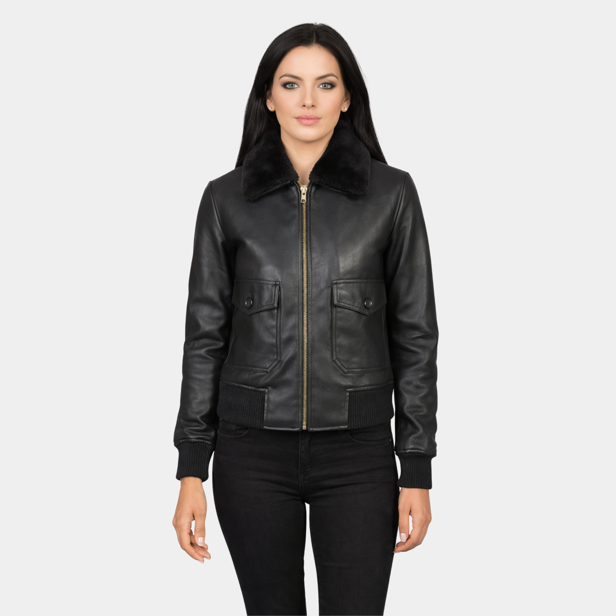Stella G-1 Black Leather Bomber Jacket