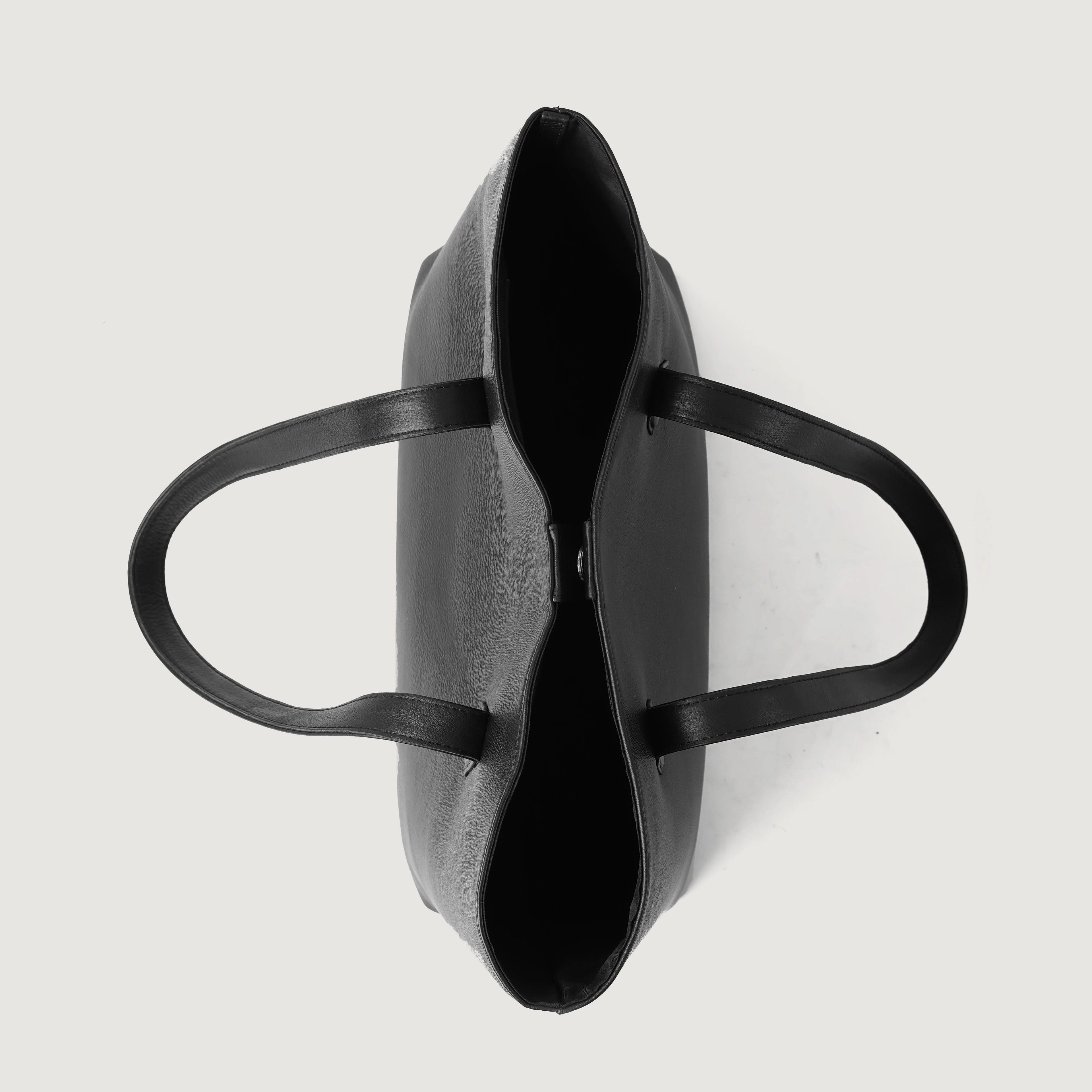 The Bianca Black Leather Tote Bag