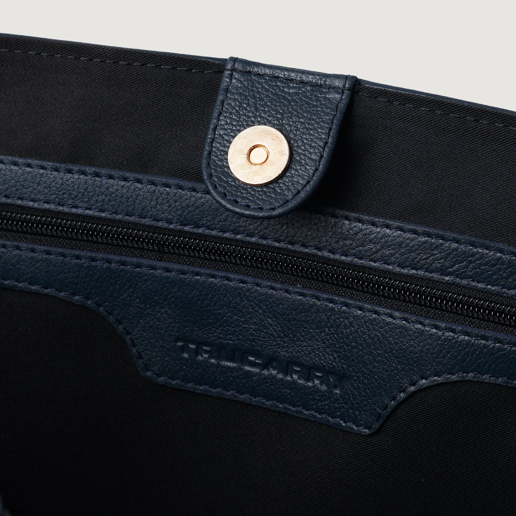 The Bianca Blue Leather Tote Bag
