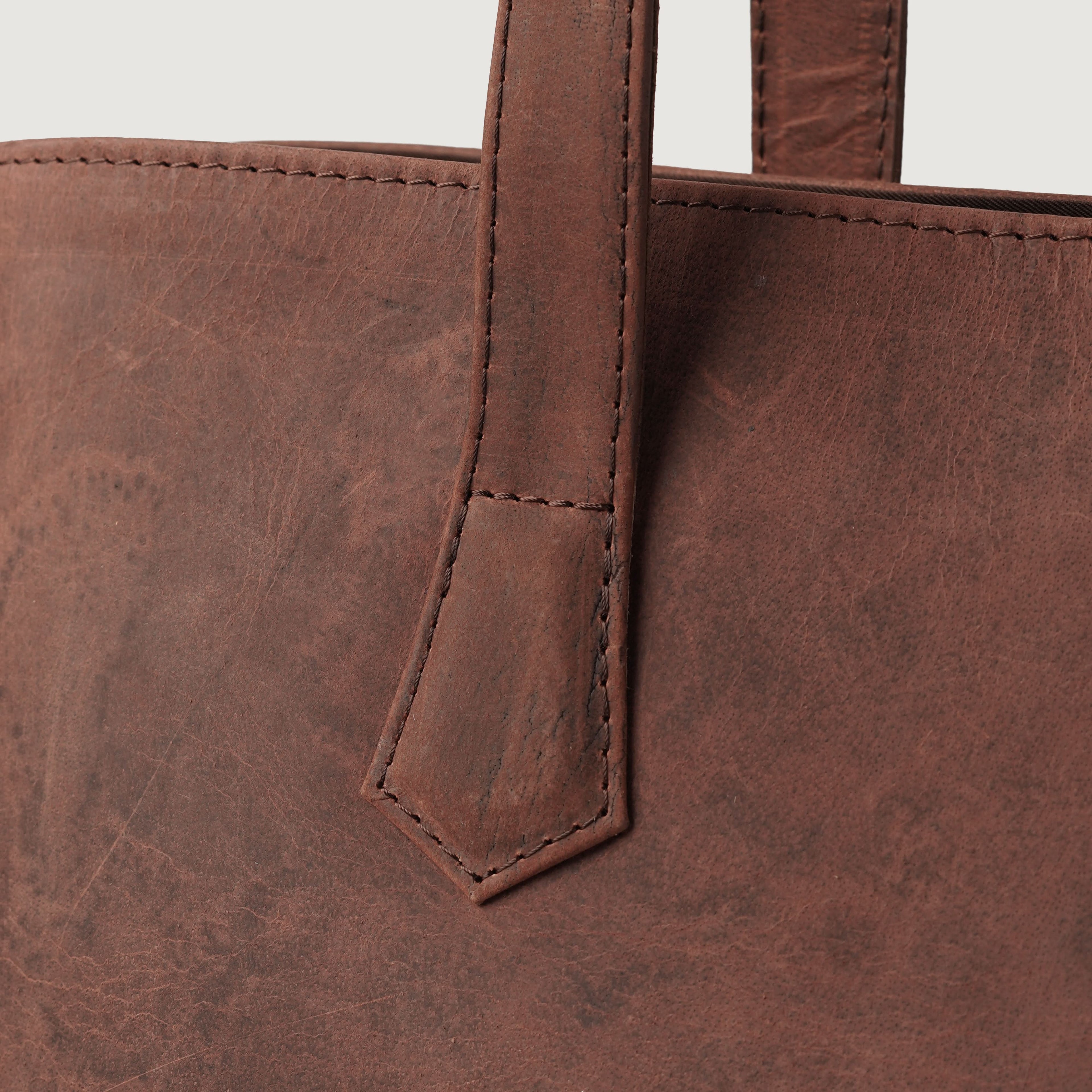 The Bianca Vintage Distressed Brown Leather Tote Bag