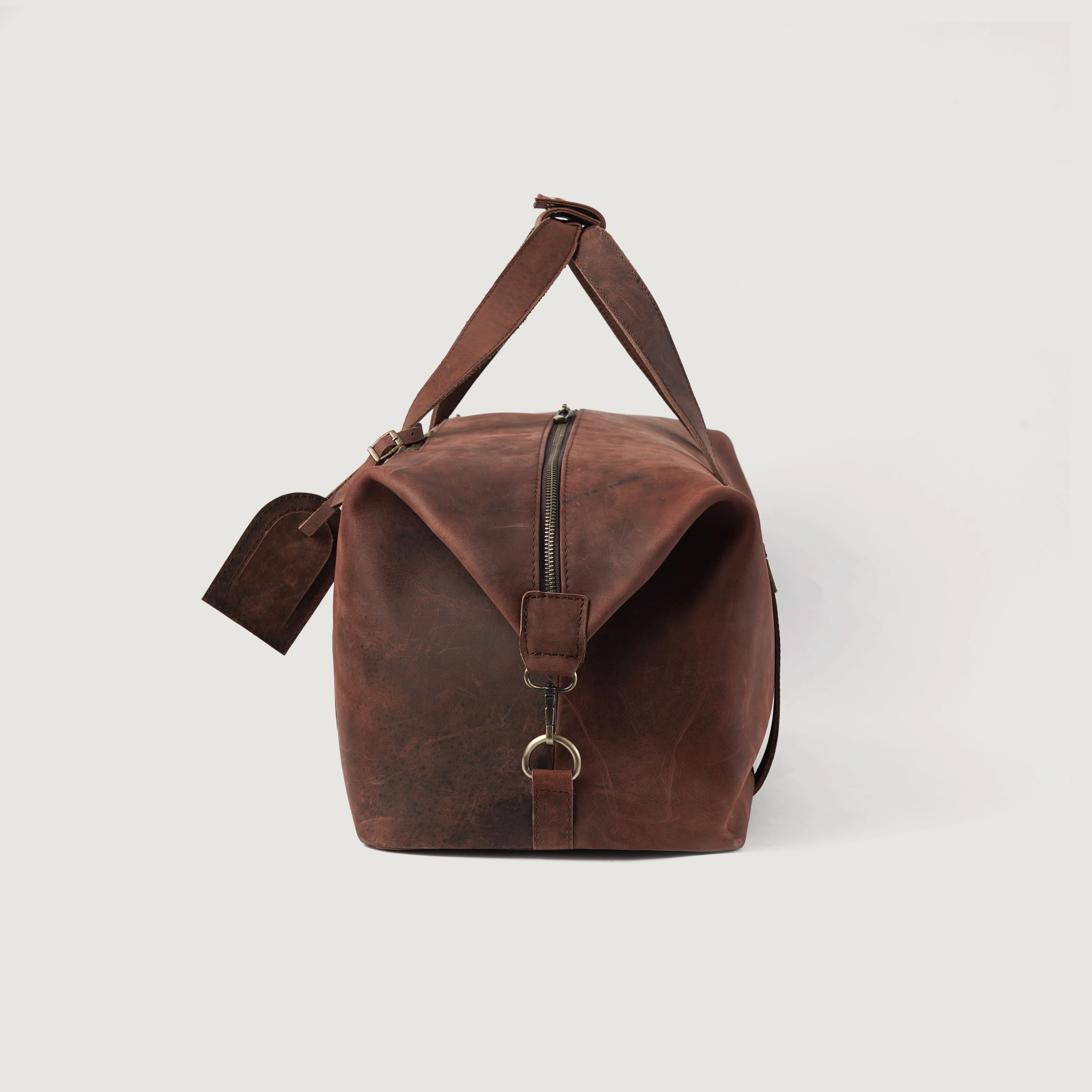 The Dale Duffle Vintage Distressed Brown Leather Duffle Bag