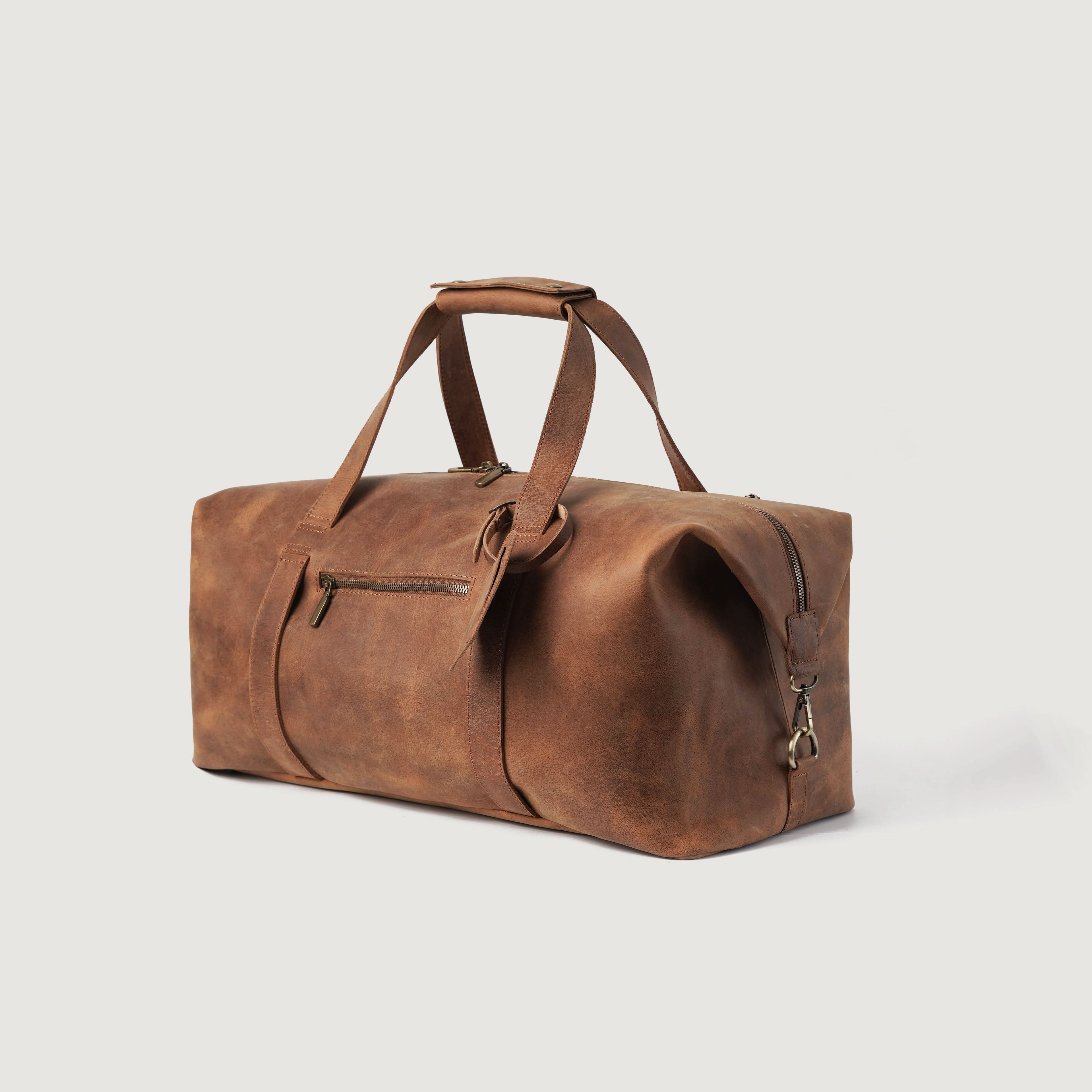 The Dale Vintage Tan Brown Leather Duffle Bag