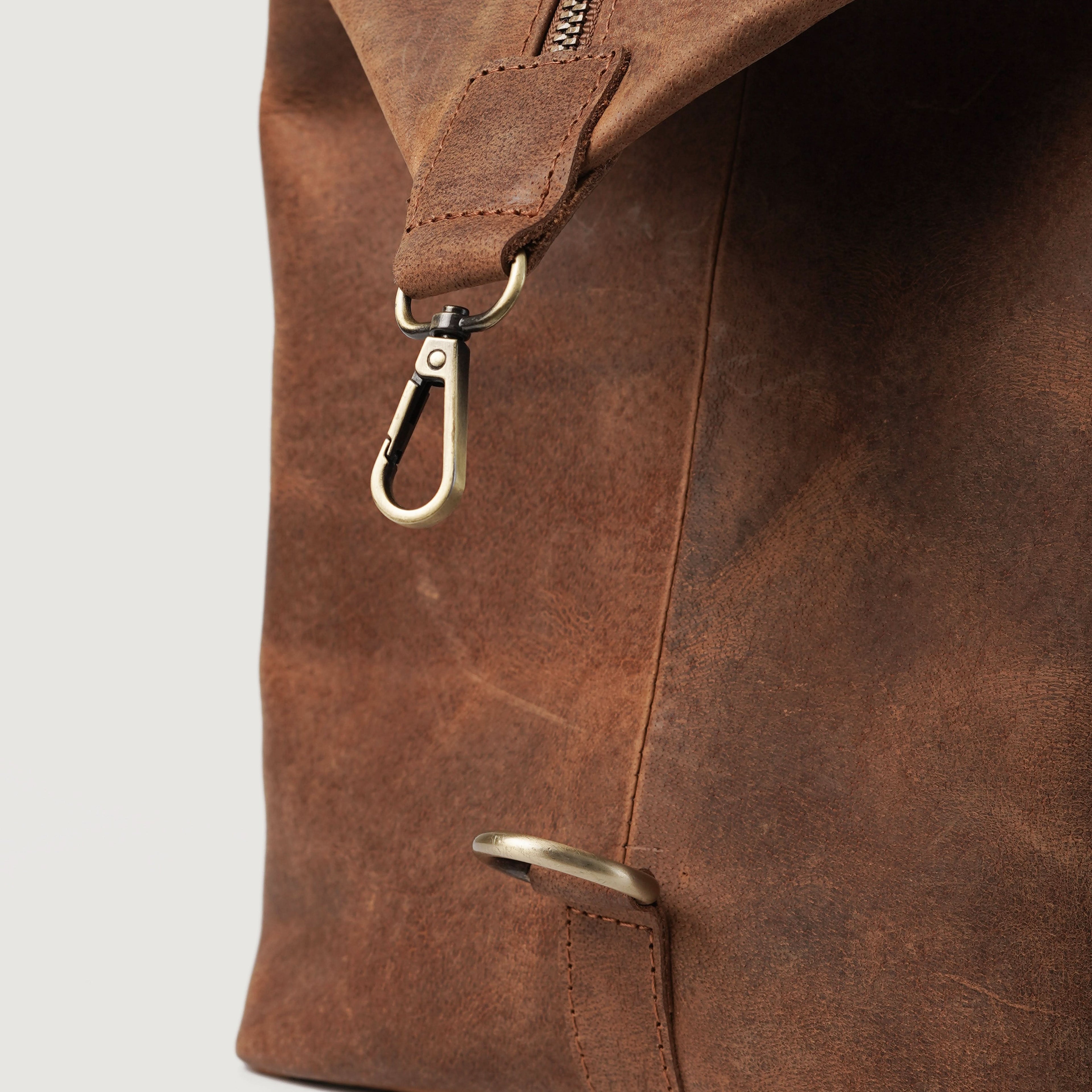 The Dale Vintage Tan Brown Leather Duffle Bag