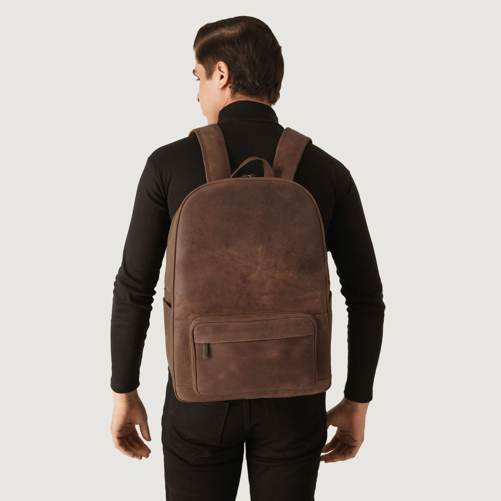 The Philos Vintage Tan Leather Backpack