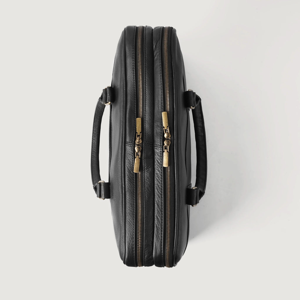 The Preston Black Leather Briefcase