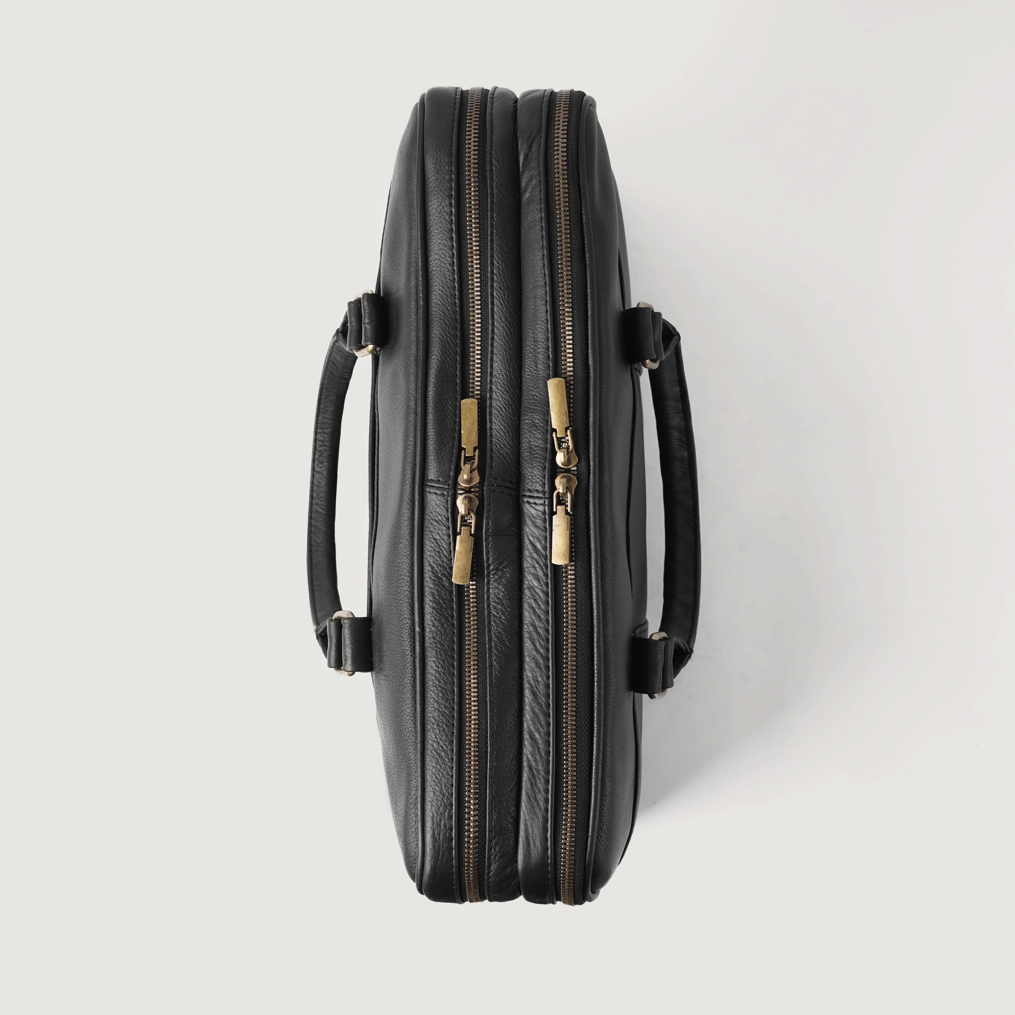 The Preston Black Leather Briefcase